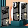 Custodia in vetro con 26 lettere ABC in oro rosa per Xiaomi Poco X3 NFC 11 Lite 11T F3 M3 Redmi Note 11 10 9 8 Pro 10S 9S 9A 9C Cover per telefono