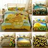 Top 3D Floral Comforter Cover King Size for Kids Women Yellow Flowers Bedding Set Sunflower Duvet Cover Polyester Quilt Cover