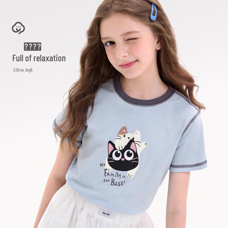 Duomiaowu Girls' Cartoon Short Sleeve T-Shirt