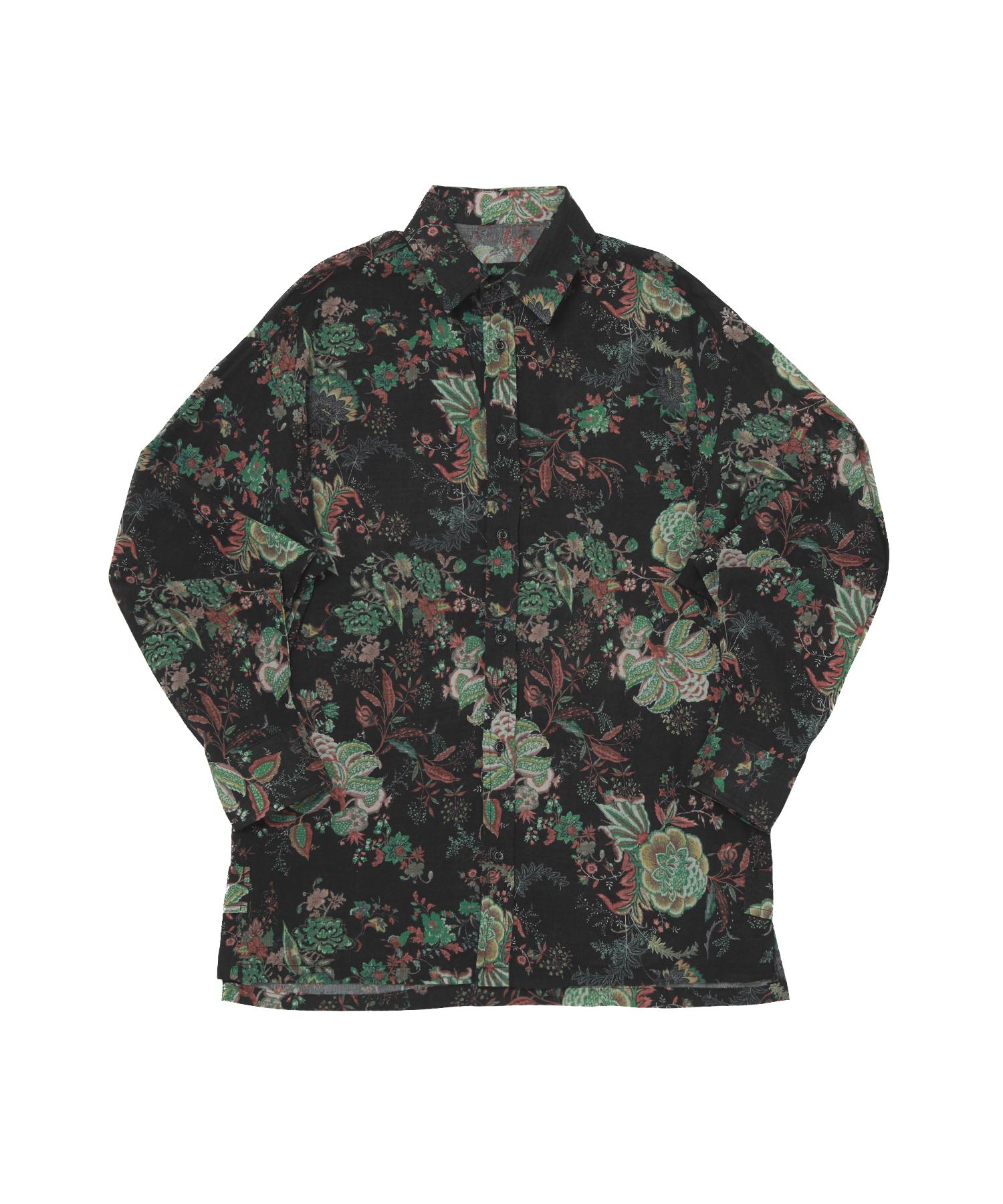 A Nothing Vintage Flower Drop-Shoulder Shirt (Black) M