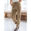 JKASHDK Women's Fashion Casual Solid Color Print Middle Waistline Trousers Pants & Capris