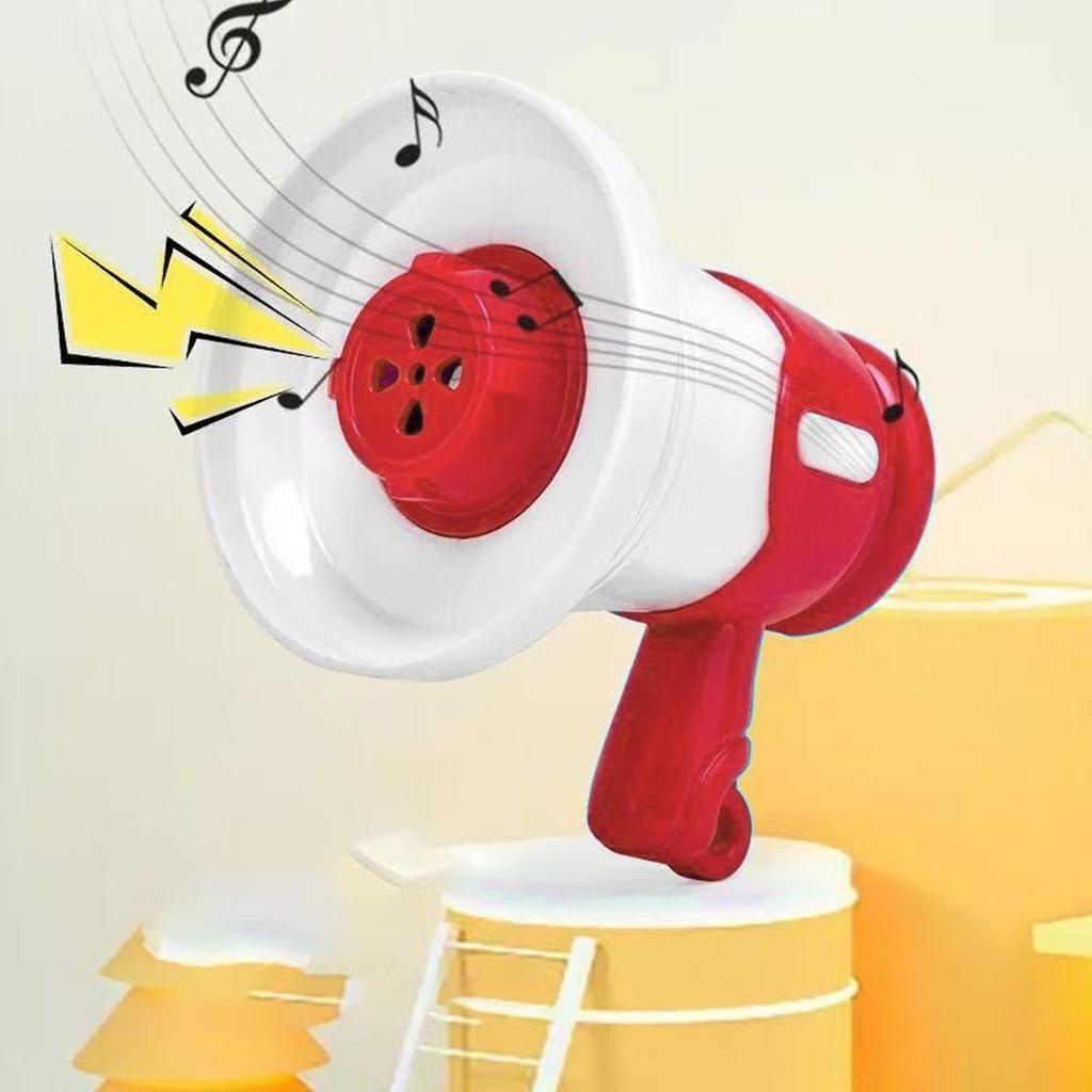 3 Stück Mini-Megafon-Spielzeug für Kinder, lustiger Musik-Lautsprecher-Schlüsselanhänger mit eingebauten Liedern, Rollenspiel-Spielzeug-Requisite für Kinder, Rot