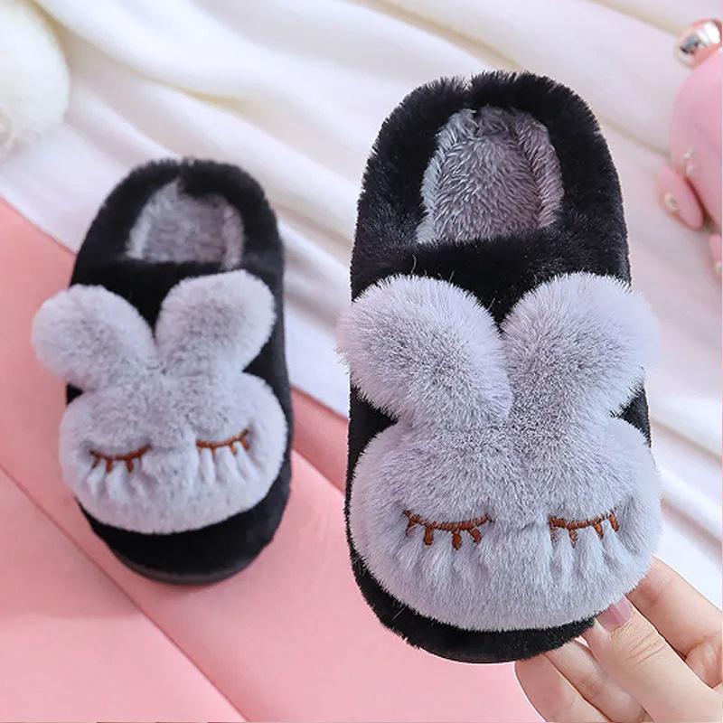 Kids Autumn Winter Indoor Non-slip Warm Cotton Slippers