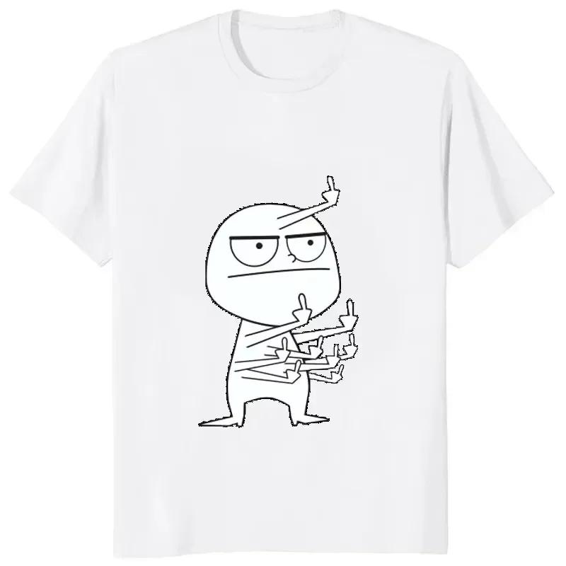Woman Clothing Middle Finger Funny Frenzy Print Women's T-Shirt Casual Fashion Harajuku Street Cute Trendy Style Comfortable