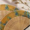Landscape Handheld Folding Fan Hand Held Fabric Bamboos Fan Hollowed Hand Foldable Fan for Dancing Wedding Decorations