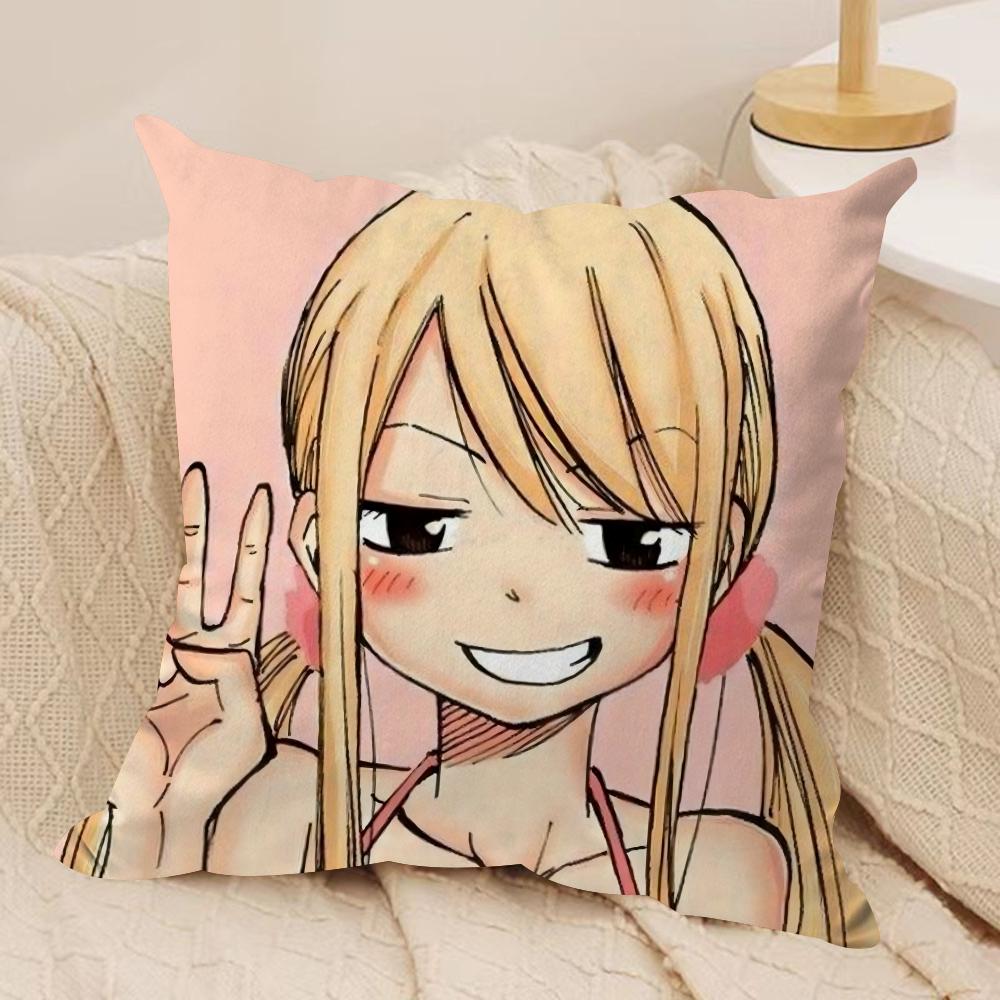 Anime Lucy HHeartfilia Cushion Cover Soft Plush Fabric DoubleSided Printed Sofa Cushion Cover for All Seasons Home Decor Gift