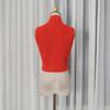 Bright Color Sexy Girl Style Knitted Two-piece Women's Sleeveless Vest High-waist Skirt