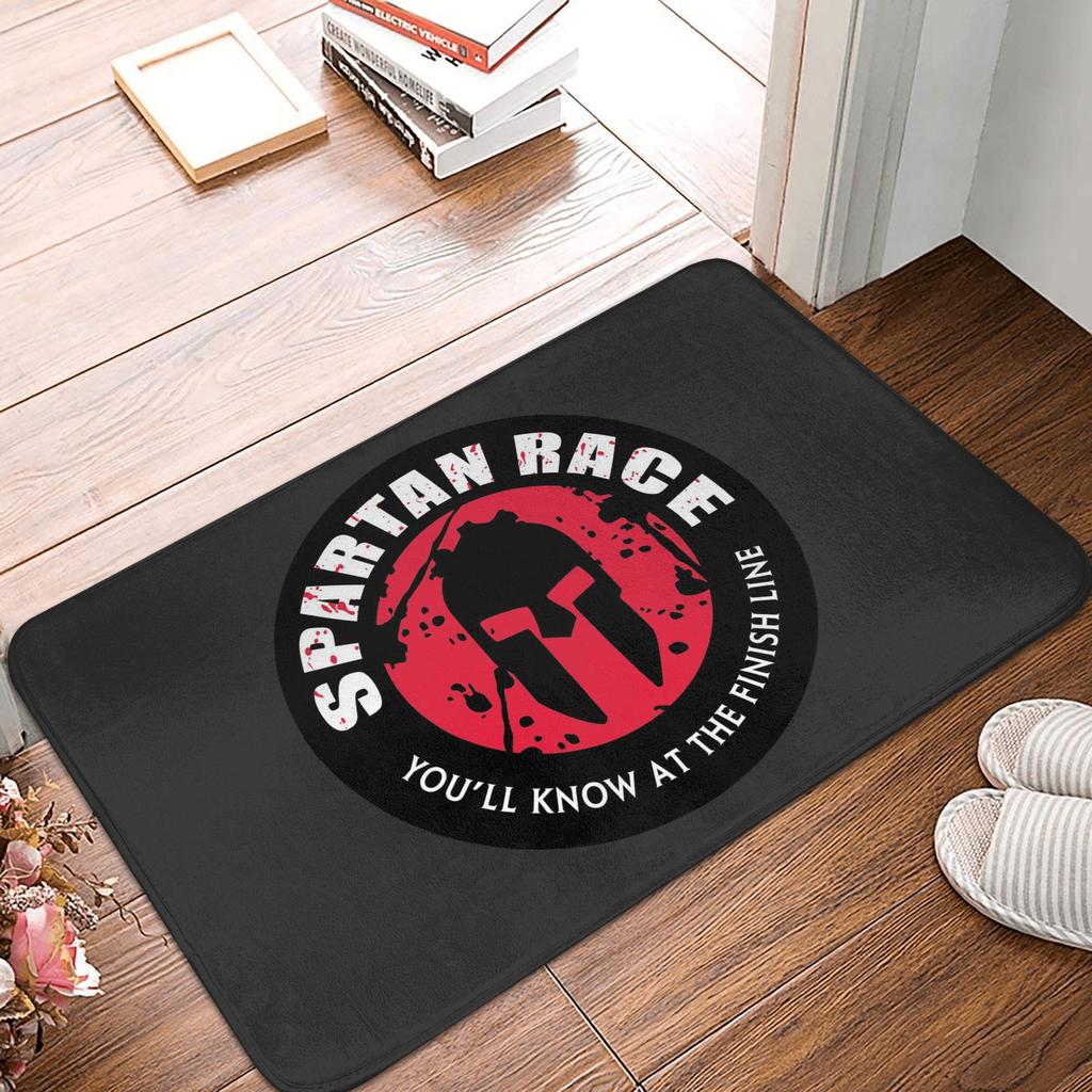 Sparta Spirit Spartan Race Doormat Non-Slip Entrance Kitchen Bathroom Door Floor Mats Living Room Rug Carpet Footpad