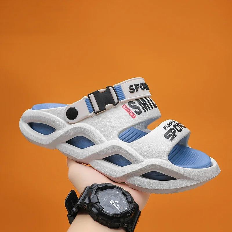 Summer Men Slippers Non-Slip Mens Sandals Outdoor Beach Shoes Soft Casual Shoes Platform House Indoor Shower Bathroom Slippers