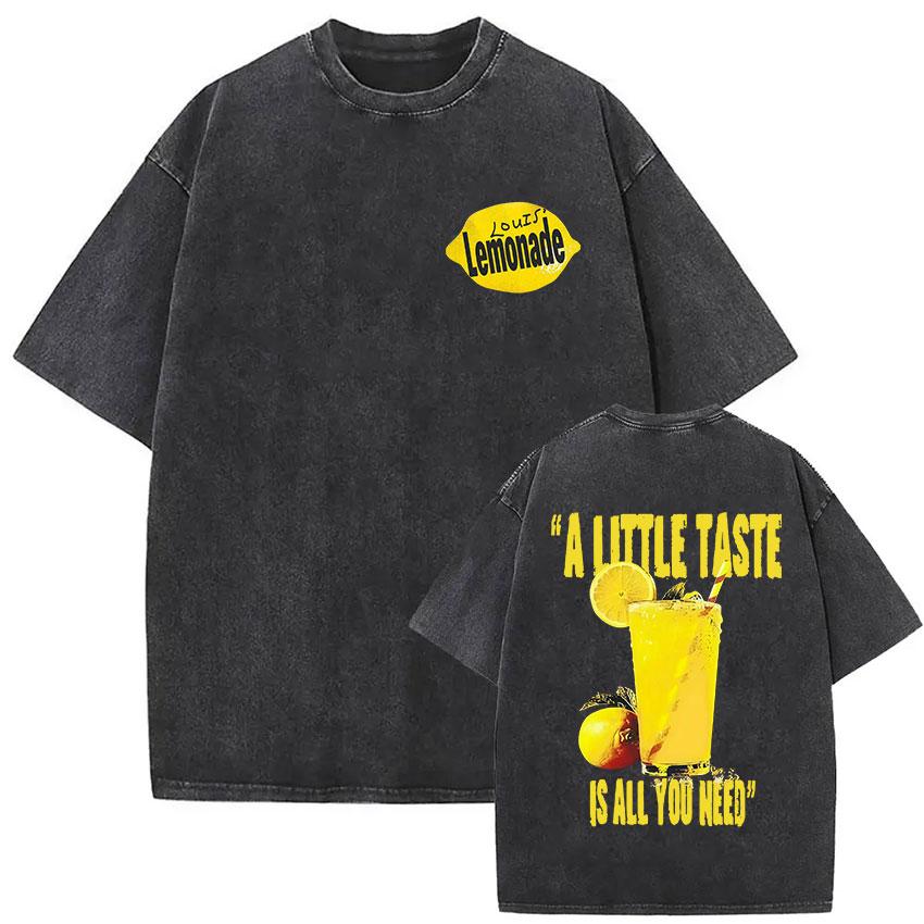 Louis Tomlinson Lemonade Tour Retro Washed T Shirt Men Women Fashion Summer Cotton Short Sleeve Tshirt Harajuku Tops