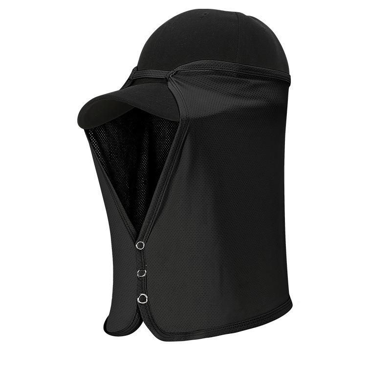 

Papi Jiang s Ice Silk Breathable Sunshade: Removable Full Face & Neck Sun Protection Mask чёрный