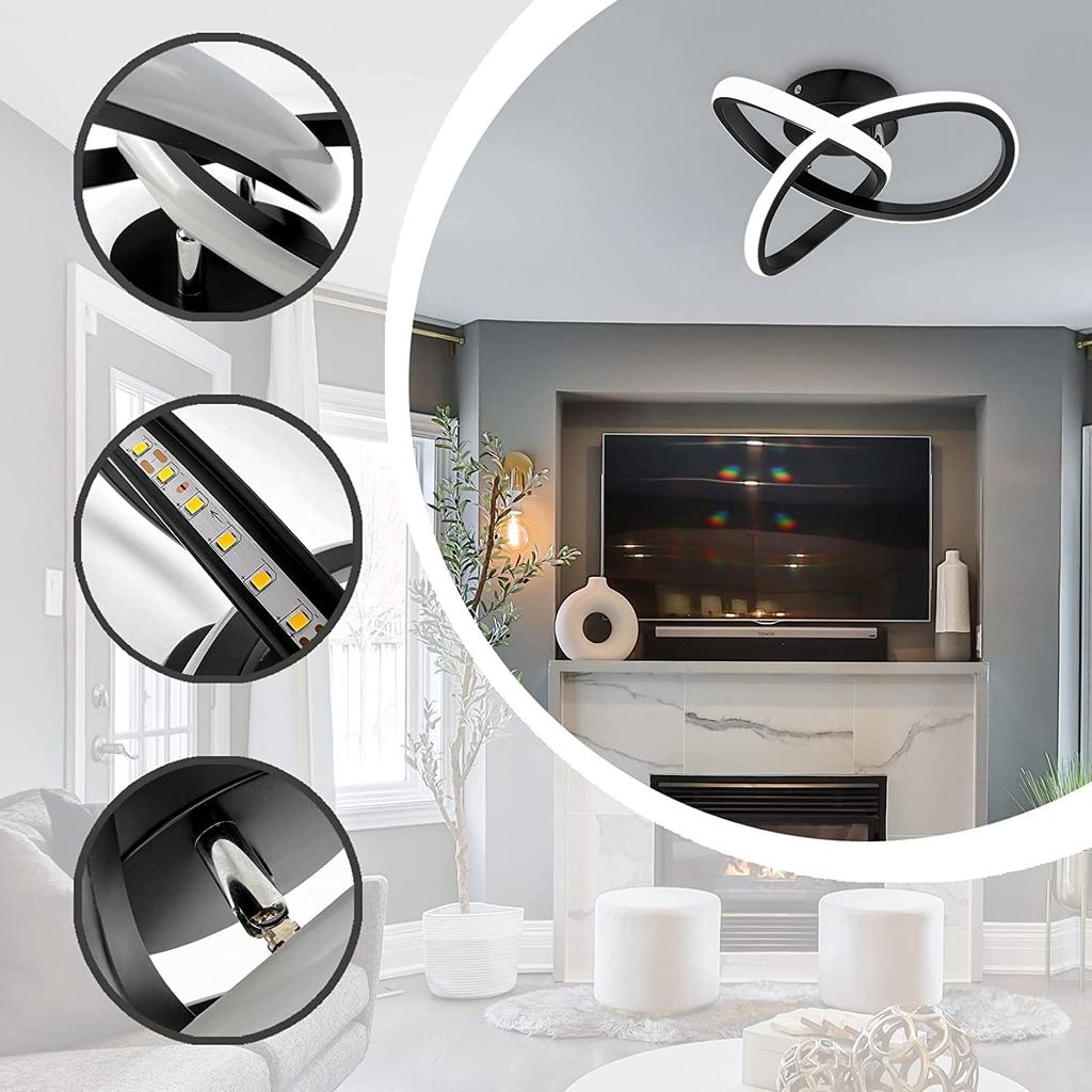 Household LED Modern Chandelier Three Colors Lamp Modern Style Ceiling Lamp Bedroom Light Surface Installation Dining Room Lamp