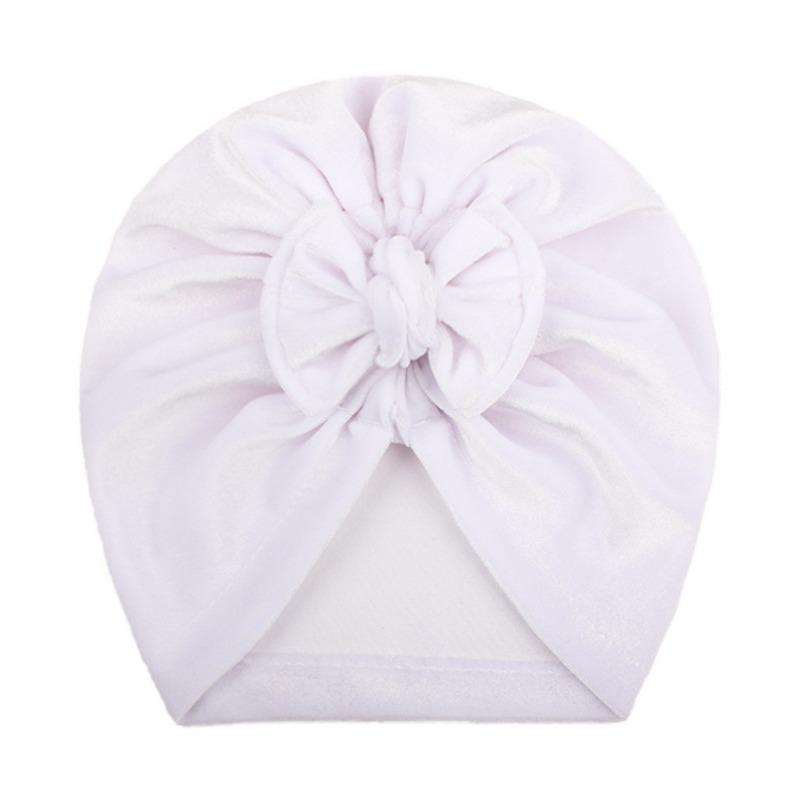 

New baby hat cute golden velvet bow children s pullover hat, soft and comfortable baby tire hat