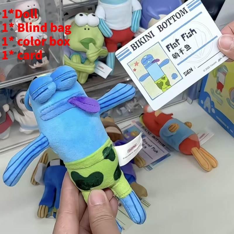 Spongebob Schwammkopf Bikini Bottom Einwohner Plüsch Schlüsselanhänger mit PP-Baumwollfüllung zur Rucksackdekoration