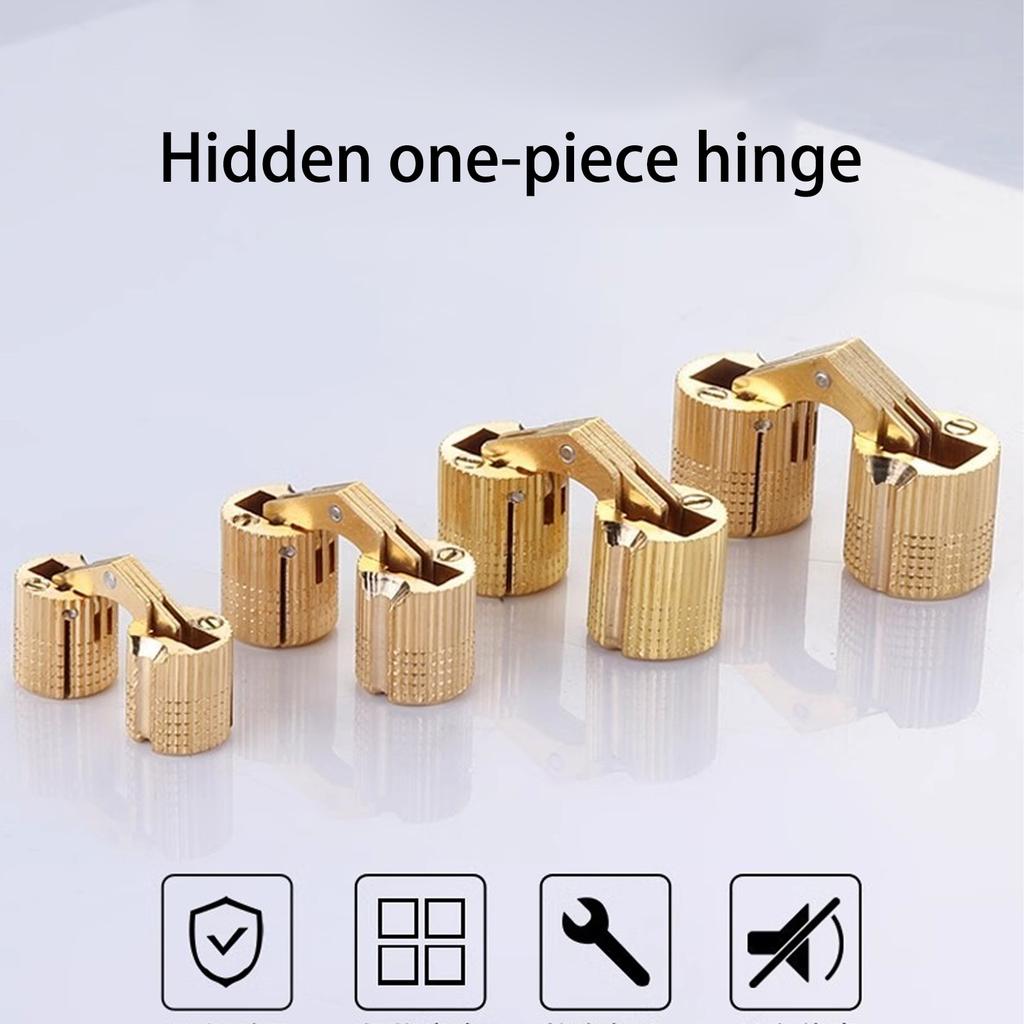 2Pcs Metal Furniture Hinge Cylindrical Cabinet Concealed Door Hinges Furniture Hardware for Wood Box Handicrafts