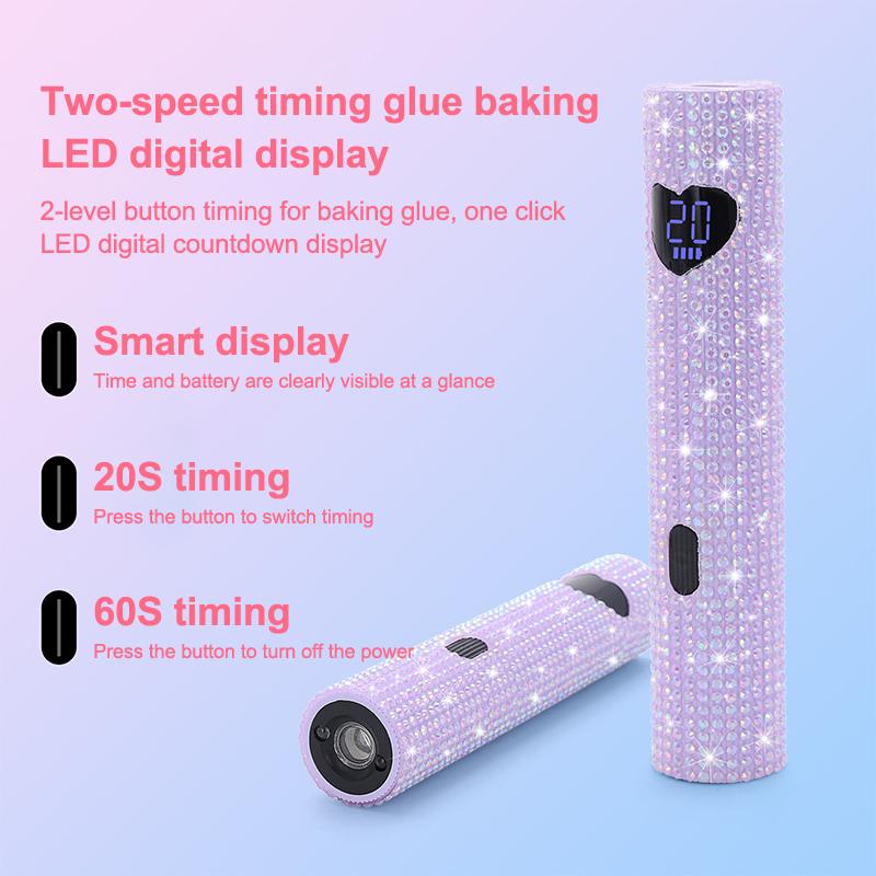 Portable Handheld Mini Nail Lamp For Gel Polish Quick Dry Flashlight Pen USB Nail Dryer Machine Type-C Charging UV LED Nail Lamp