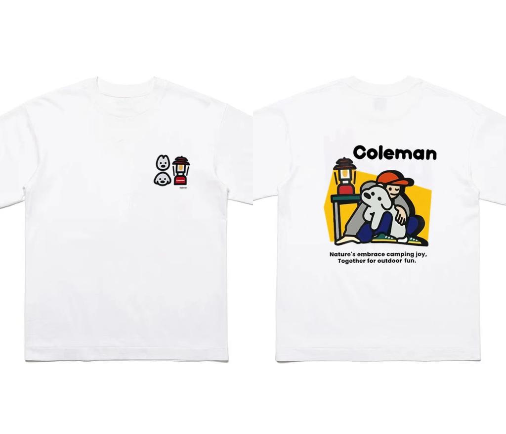 Summer New Listing T-shirt Coleman Couple Tee Casual Oversized Outdoor Graphic Crew Neck Men Tee Sports Top Street Wear Clothing