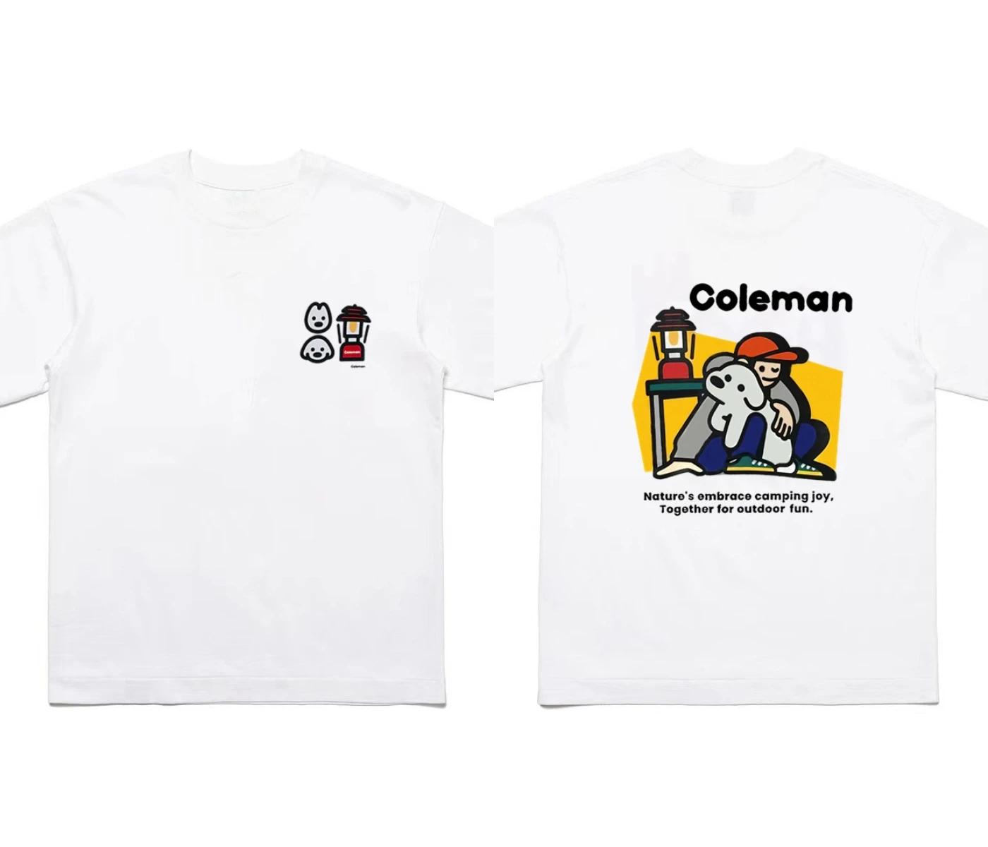 

Summer New Listing T-shirt Coleman Couple Tee Casual Oversized Outdoor Graphic Crew Neck Men Tee Sports Top Street Wear Clothing 4XL