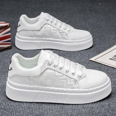 Men'S Shoes Breathable Hollow Mesh Shoes Little White Shoes Men'S Trend Thick-Soled Sports And Leisure Board Shoes Men