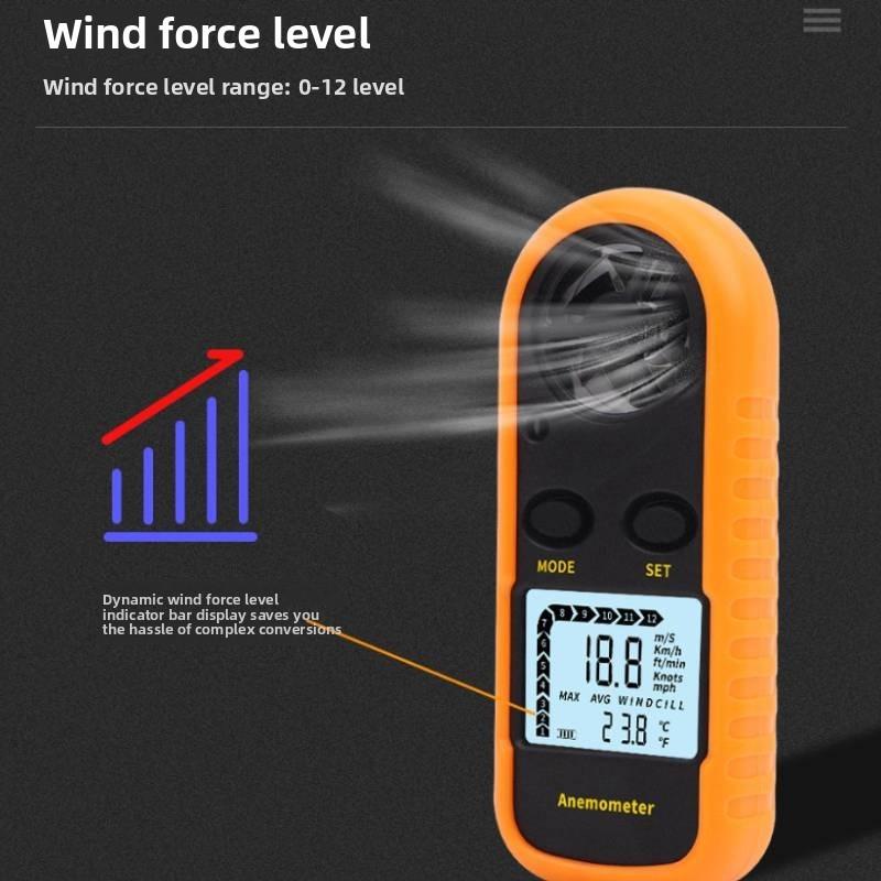Digital Anemometer Wind Speed Meter With Backlit Display For Weather Monitoring