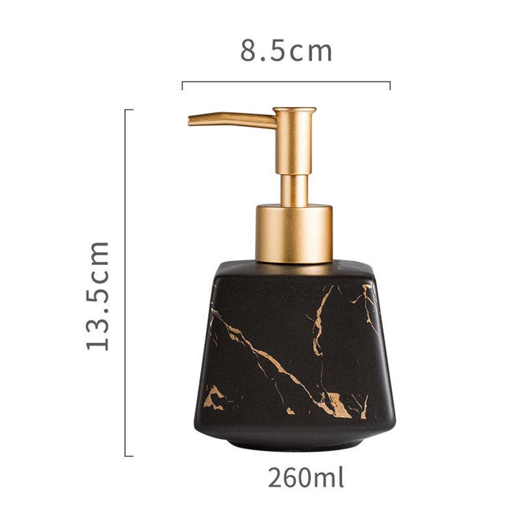 Bathroom Vanity Marble Imitated Ceramic Dish Soap Lotion Dispenser 260ml Pump Bottle Container Refillable