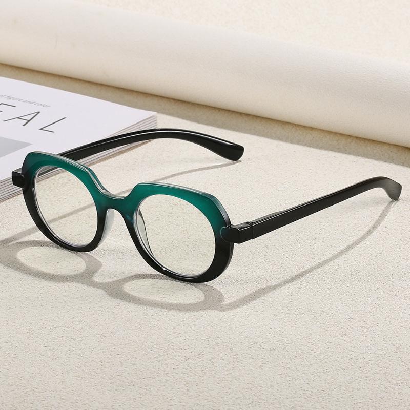 Retro Large Oval Reading Glasses Spring Leg PC Frame Presbyopia Glasses for Elderly Blocking Blue Light Presbyopia Eyeglasses