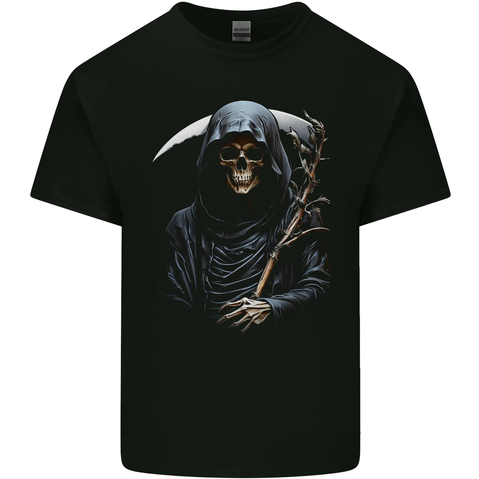 The Grim Reaper and Sythe Skull Design 1 Kids T-Shirt Childrens 3XL