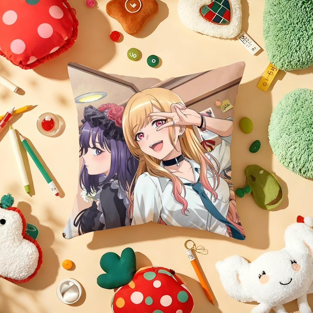 Anime MMy Dress Up Darling Cushion Cover Plush Fabric Soft DoubleSided Printed Sofa Warm Winter Home Gift Pillow Cover