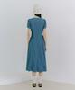 Etmont Side Shirring Dress Blue Green
