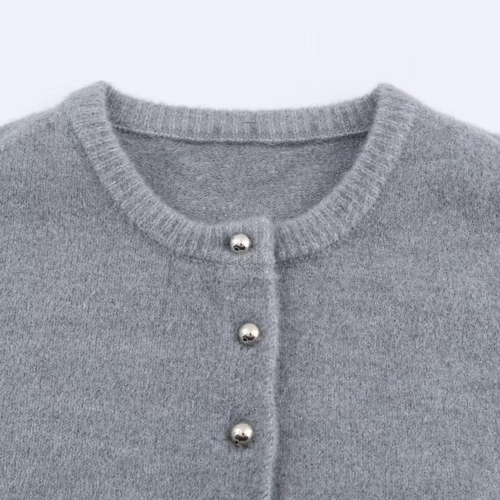 European and American Style, New Women's Fashion, Versatile, and Cross-border Export Spherical Button Knit Jacket