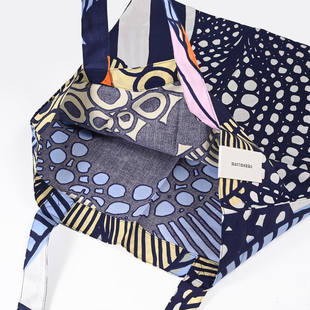 Marimekko Syltraputarha Fabric Tote Bag, Women's, Multicolor, 74340 074340 123, Scandinavian Design [Parallel Import]