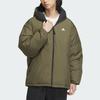 Adidas Reversible Down Jacket With Letter Logo Print and Hood Men Outerwear Black IV7569