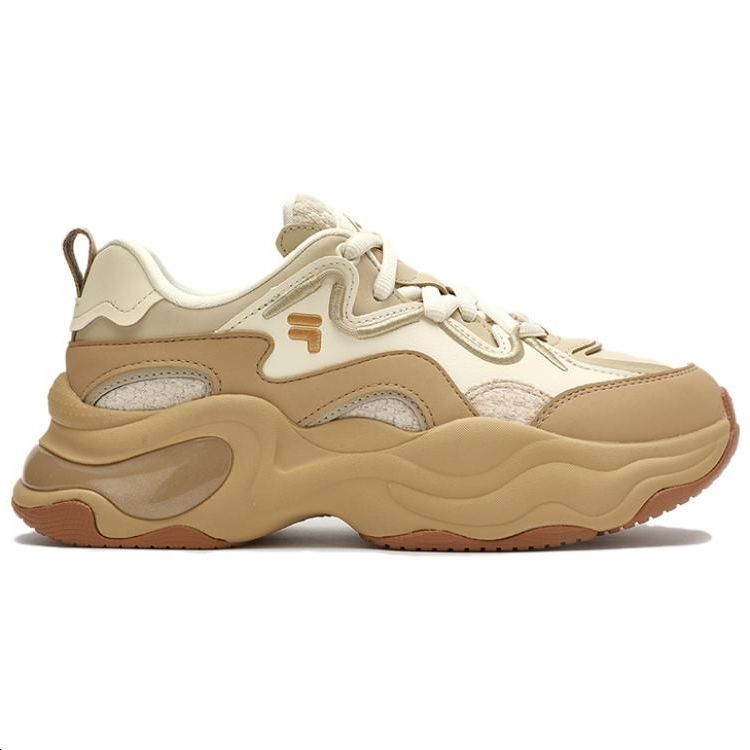 FILA Fusion Bubble Comfortable Thick Sole Low-Top Dad Shoes Women sneaker Wheat T12W341301FPA