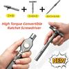 New High Torque Convertible Ratchet Screwdriver T-Handle Extension Magnetic Driver Tool for Car Motorcycle DIY Repair Tool