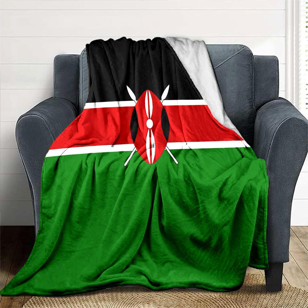 Kenya Print Flannel Blanket High Quality Warm Comfortable Cover for All Seasons Perfect for Gifts Home Decor