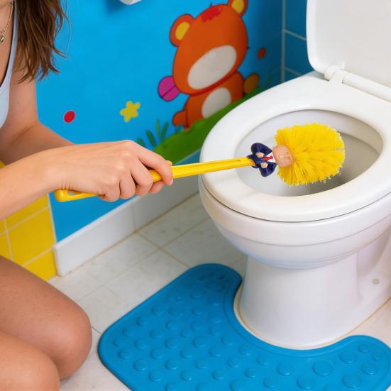 1/2 szt. Szczotka do WC z długą rączką Dekoracja lalki z kreskówki Szczotka do czyszczenia łazienki z podstawką Humorystyczny wystrój łazienki