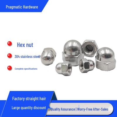 304 Stainless Steel Hex Cap Nut, Ball/Round Head, DIN1587.