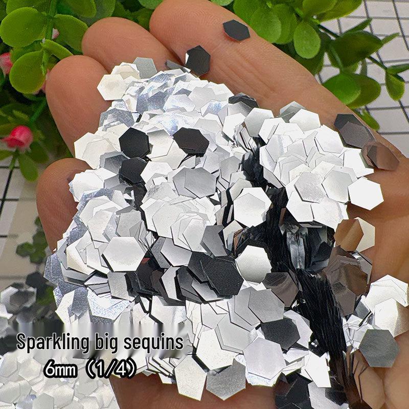 

6mm Gold & Silver Glitter Flakes for DIY Bobo Balloon Decoration and Wedding Photography.
