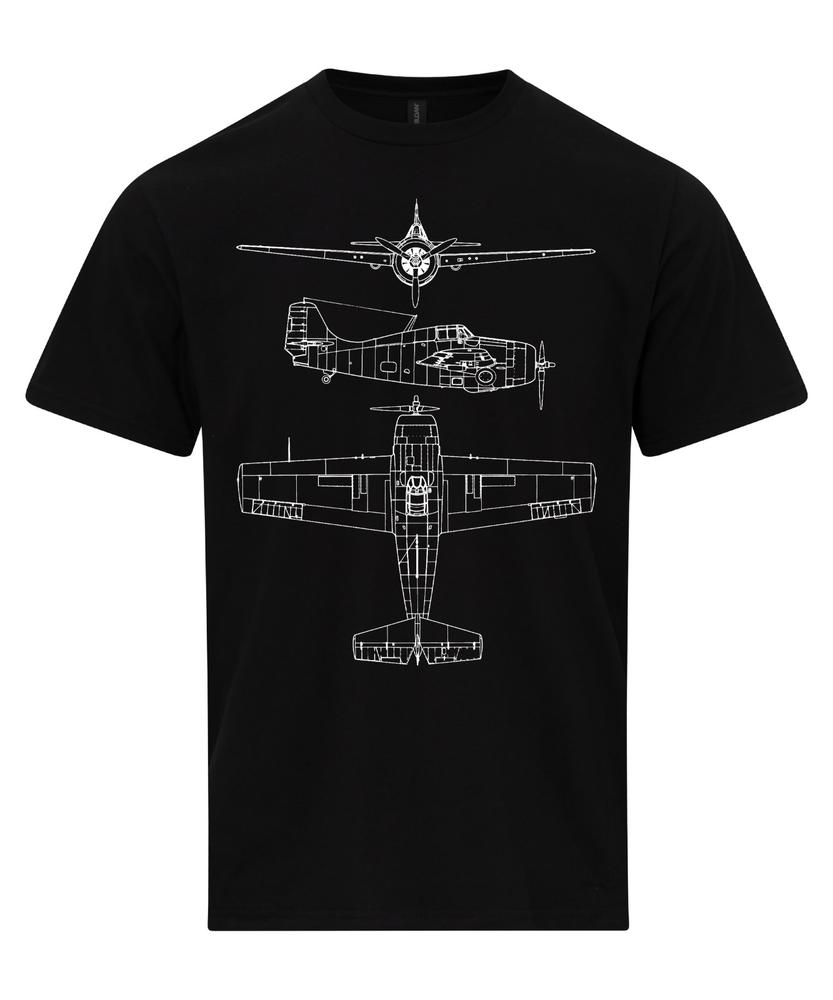 F4F Wilat TShirt Technical Drawing Blueprint Fighter USAF WW2 Shirt