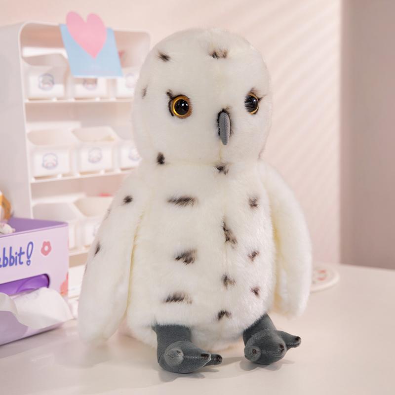 25/35cm Lebensechte Amerikanische Uhu Plüschtiere Weiche Stofftiere Realitätsnahe Vogelpuppen für Jungen Mädchen Geburtstagsgeschenk Heimdekoration