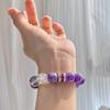 12Mm Natural Amethyst White Crystal Design Bracelet Bracelet