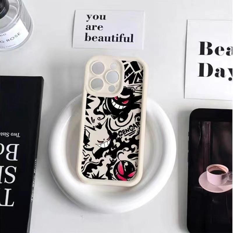 Pokémon Red-eyed Ghost Applies To Apple 15plus Mobile Phone Case 14promax Cute iPhone13 Anti-drop 12