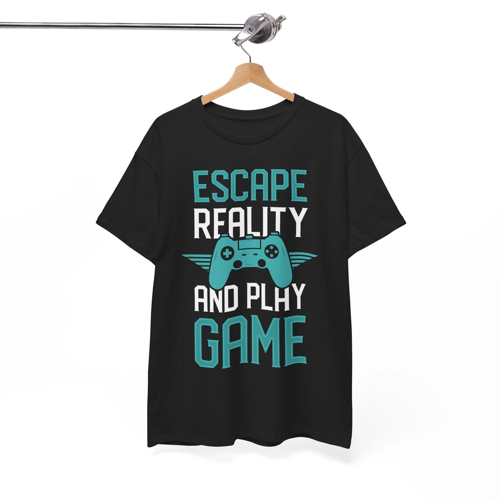 Футболка Escape Reality | Футболка для любителя видеоигр | Забавная ретро-футболка для геймера L