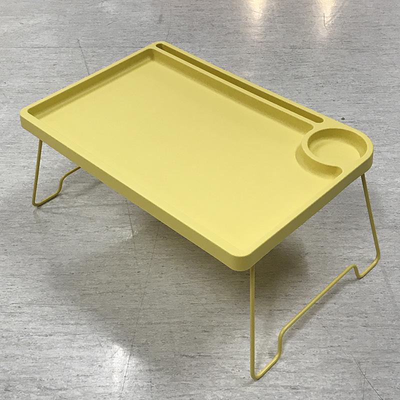 Зеленый складной прикроватный столик: Компактный стол для сидения на полу, общежитий и учебных помещений жёлтый