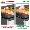 Leeseph Food Mesh Screen Block Grease Trap for Blackstone Griddle Flat Top, Stainless Steel Grill Grease Gate, Grill Accessories