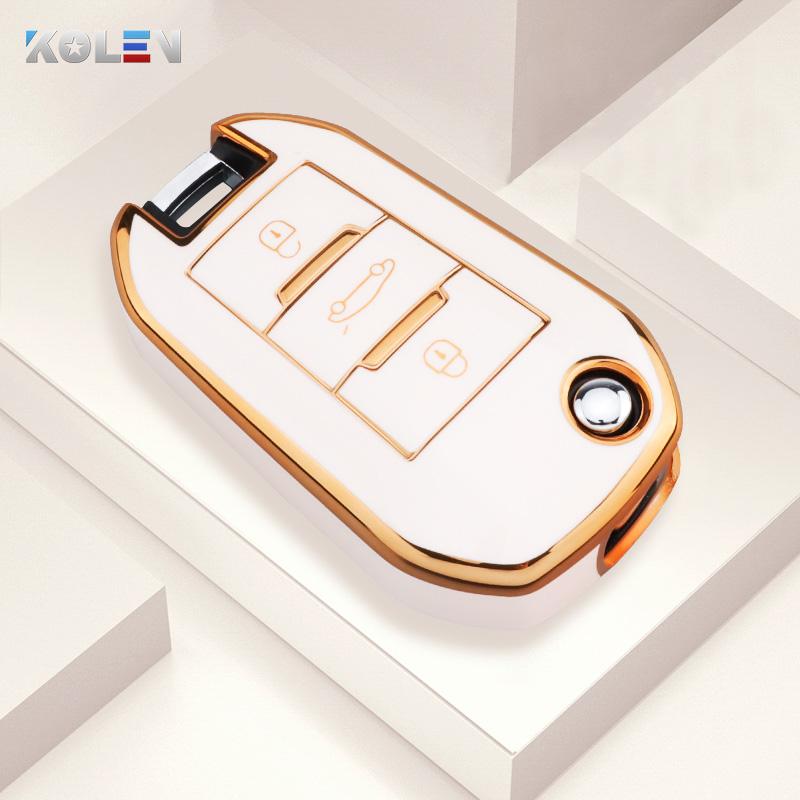 New Tpu Car Flip Key Case Cover Shell For Peugeot 208 3008 308 508 408 2008 307 4008 For Citroen C4 C3 C6 Cactus C8 Keyless Fob