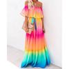 2023 Summer Ladies Tie-Dye Stitching Print Sexy Dress Dress
