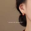 2025 Year of the Snake Red Heart Earrings, 925 Sterling Silver Festive Jewelry for Women.