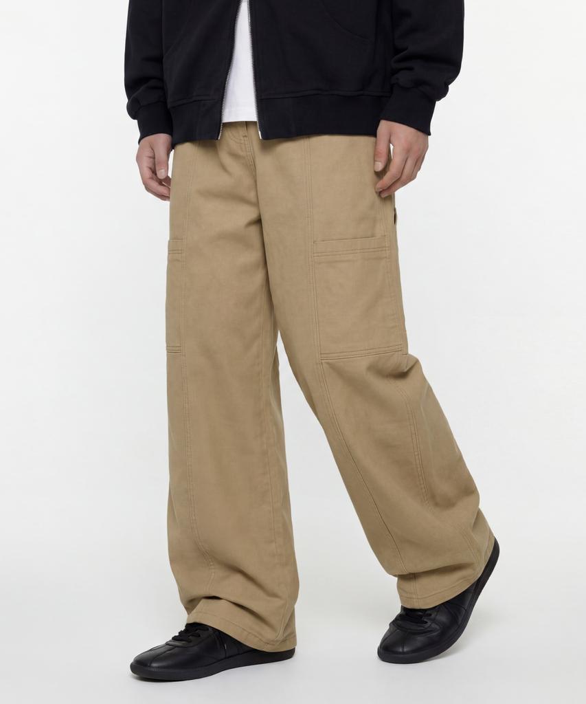 AGOD Side Cut Pocket Peachskin Cotton Pants [Beige]