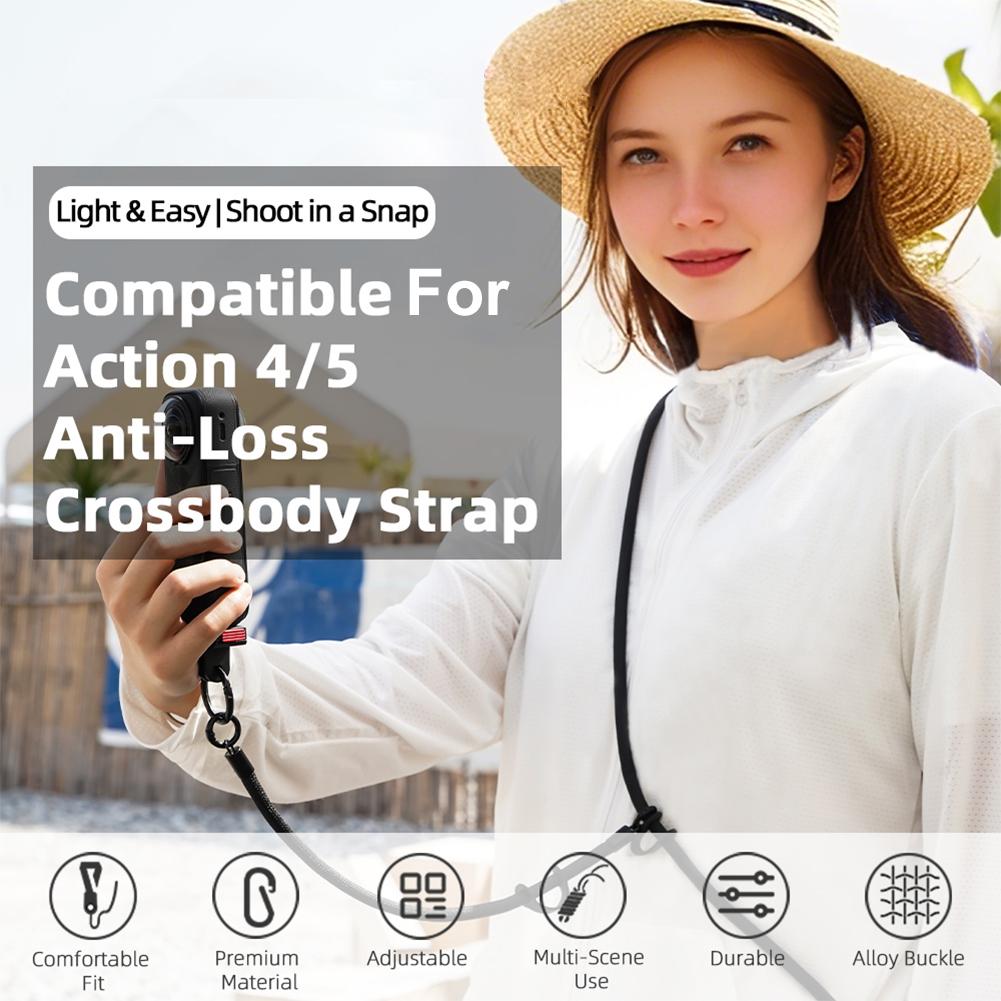 Action Camera Rope Adjustable Travel Camera Carry Lanyard Detachable Sports Camera Crossbody Lanyard Action Camera Accessories